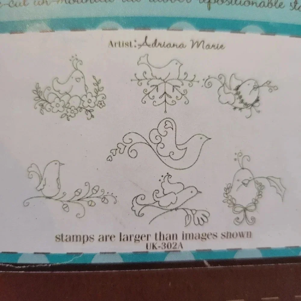 Unity Stamp Co. Birds of a Feather Pre-cut Unmounted Repositionable Stamps New